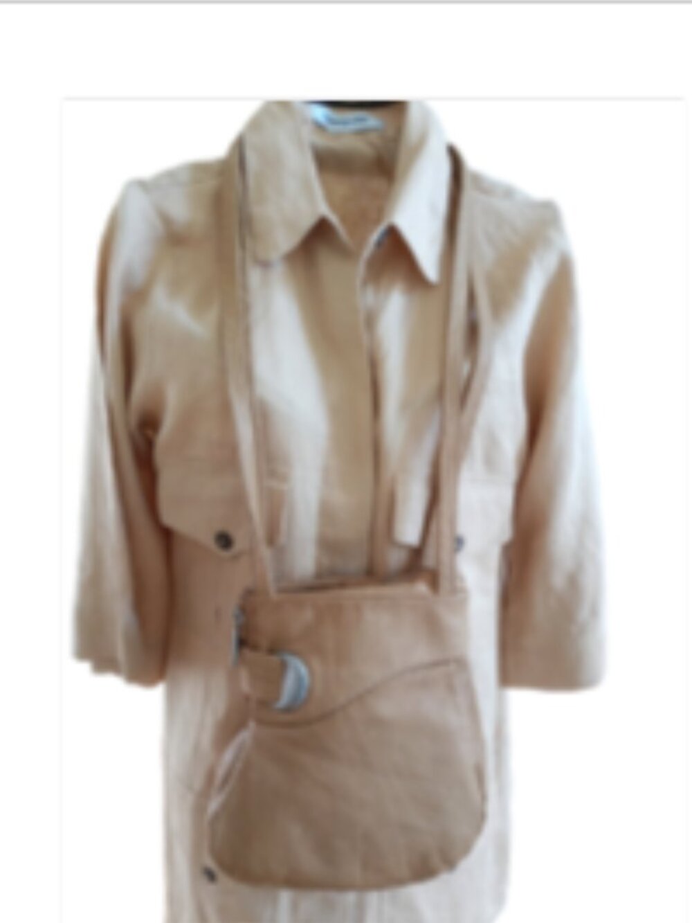 Renato Angi Made In Italy Leather Shoulder Bag Asymmetrical Unique Cream - Picture 9 of 16
